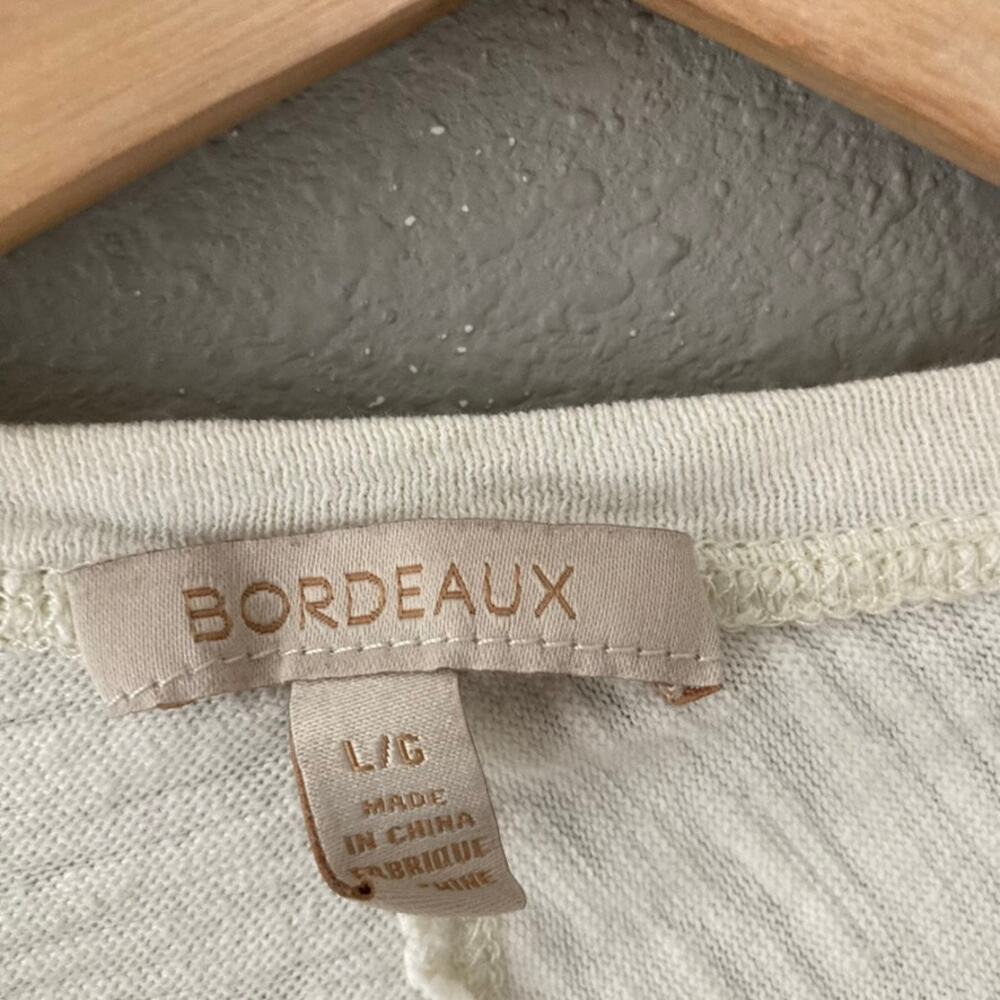 Anthropologie Bordeaux Noelie Cream V-Neck Dolman Top Large - Picture 2 of 6